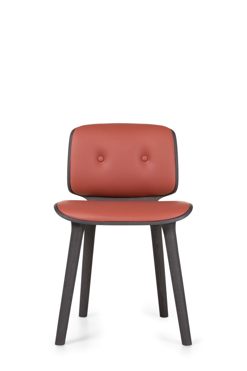 Nut Dining Chair red brown front view